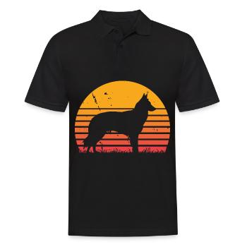 Belgian Groenendael Sunrise Vintage - Men's Polo Shirt - black - Front - Kai (181cm)