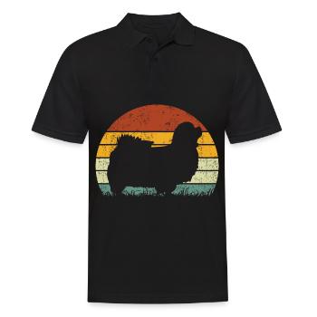 Epagneul Tibétain Chien Vintage Rétro - Polo Homme - noir - Devant - Kai (181cm)