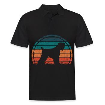 Noir Russian Terrier Vintage Silhouette - Polo Homme - noir - Devant - Kai (181cm)