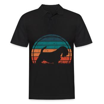 Sealyham Terrier Chien Vintage Rétro - Polo Homme - noir - Devant - Kai (181cm)