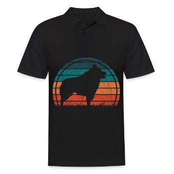 Schipperke Dog Vintage Rétro - Polo Homme - noir - Devant - Kai (181cm)