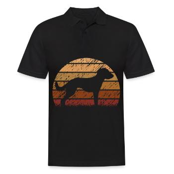 Bedlington Whippet Dog Vintage Silhouette - Polo Homme - noir - Devant - Kai (181cm)