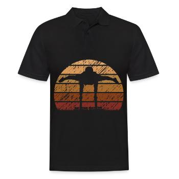 Calisthenics Push Up Vintage Training - Men's Polo Shirt - black - Front - Kai (181cm)