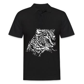 leopard - Men's Polo Shirt - black - Front - Kai (181cm)