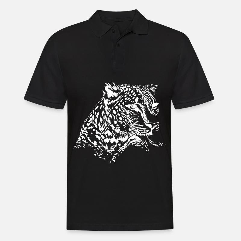 Leopard - Männer Poloshirt - Schwarz