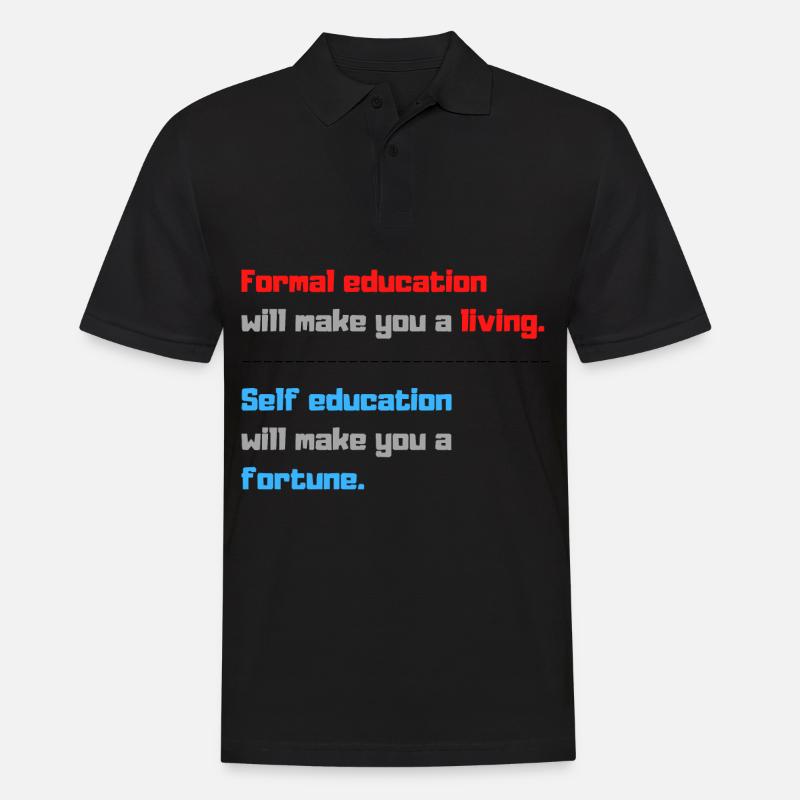 Zitate Bildungsangebot - Männer Poloshirt - Schwarz