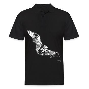 bat - Herre poloshirt - sort - Foran - Kai (181cm)