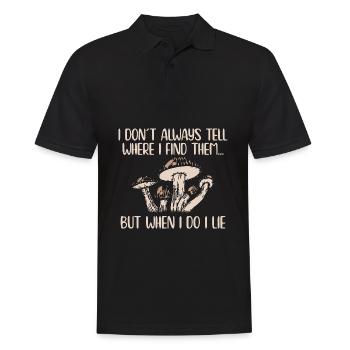 Pilzsammler - Männer Poloshirt - Schwarz - Vorne - Kai (181cm)
