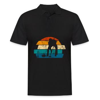 Ice Curling Curler Curling Retro Gift - Men's Polo Shirt - black - Front - Kai (181cm)
