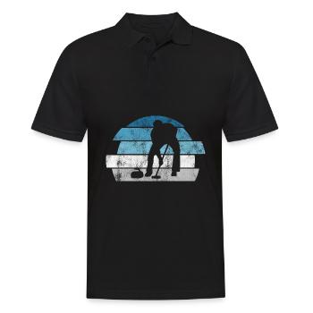 Curling sur glace Curling Retro Cadeau - Polo Homme - noir - Devant - Kai (181cm)