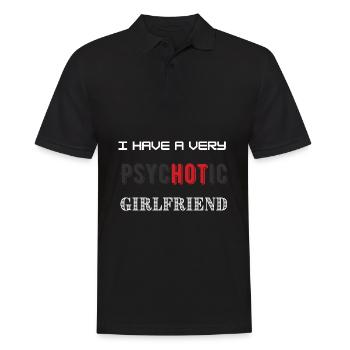 Ich habe eine sehr PsycHOTic Freundin Valentinstag - Männer Poloshirt - Schwarz - Vorne - Kai (181cm)
