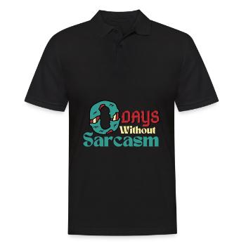 0 jours sans sarcasme humour sarcastique drôle - Polo Homme - noir - Devant - Kai (181cm)