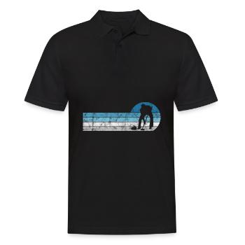 Curling sur glace Curling Retro Cadeau - Polo Homme - noir - Devant - Kai (181cm)