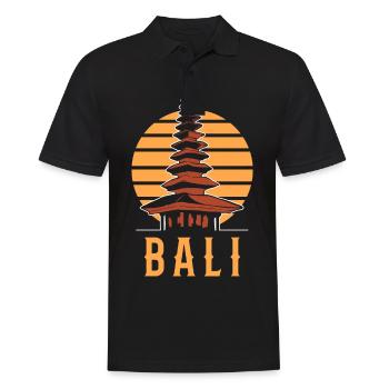 Bali Indonesien - Männer Poloshirt - Schwarz - Vorne - Kai (181cm)