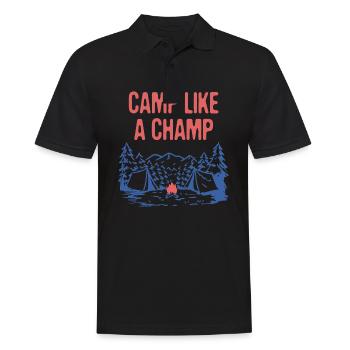 Campez comme un champion Camp d’été Camp tropical Camper - Polo Homme - noir - Devant - Kai (181cm)