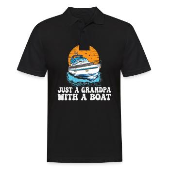 Just a Grandpa with a Boat Retired Pontoon King - Männer Poloshirt - Schwarz - Vorne - Kai (181cm)