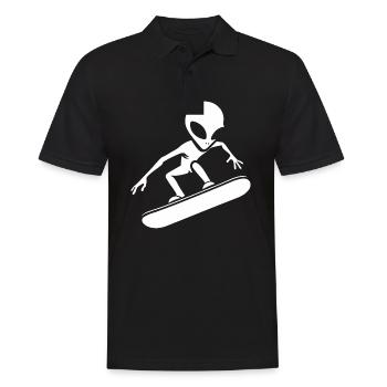 Design minimaliste : Alien Snowboarder - Polo Homme - noir - Devant - Kai (181cm)