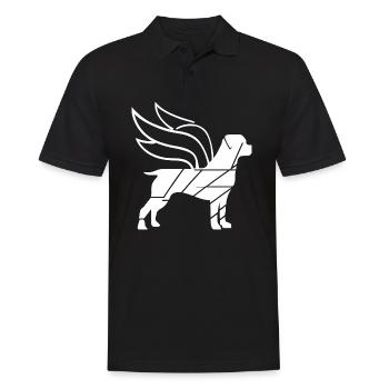 Rottweiler Angel with Wings Silhouette - Men's Polo Shirt - black - Front - Kai (181cm)