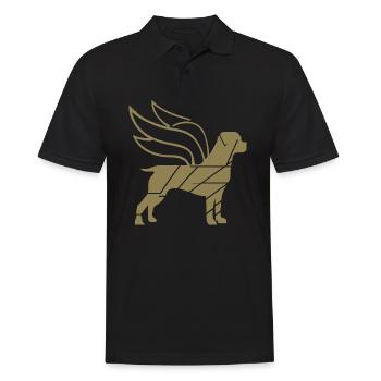 Rottweiler Angel with Wings Silhouette - Men's Polo Shirt - black - Front - Kai (181cm)