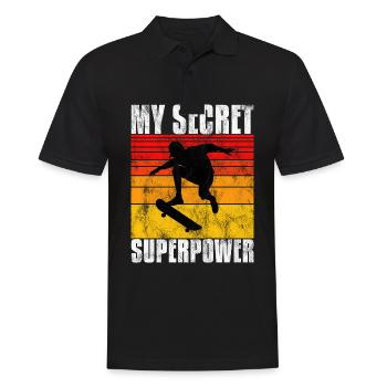 My Secret Superpower Skateboard Skateboarder Skate - Männer Poloshirt - Schwarz - Vorne - Kai (181cm)