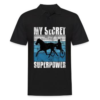 My Secret Superpower Trabrennen Trabreiter Sulky - Männer Poloshirt - Schwarz - Vorne - Kai (181cm)