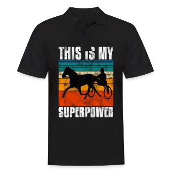 Ceci est ma Superpower Trotting Race Trabreiter Sulky - Polo Homme - noir - Devant - Kai (181cm)