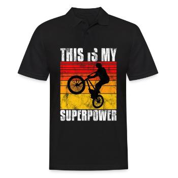 Le BMX est mon vélo superpuissant - Polo Homme - noir - Devant - Kai (181cm)