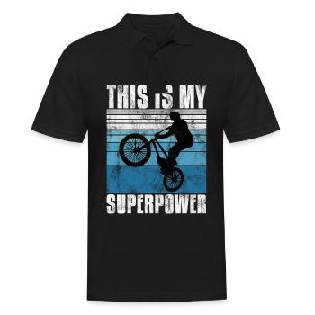 Le BMX est mon vélo superpuissant - Polo Homme - noir - Devant - Kai (181cm)