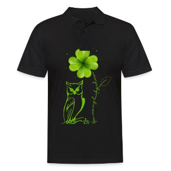 You Are My Lucky Charm Eule Kleeblatt - Männer Poloshirt - Schwarz - Vorne - Kai (181cm)
