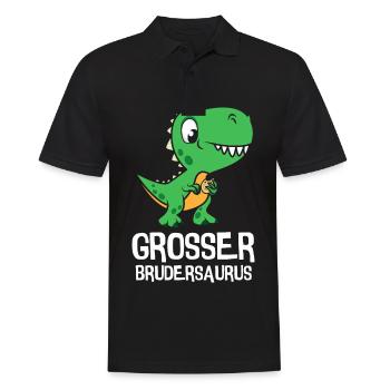 Je vais être un grand frère Frère Saurus Dino - Polo Homme - noir - Devant - Kai (181cm)