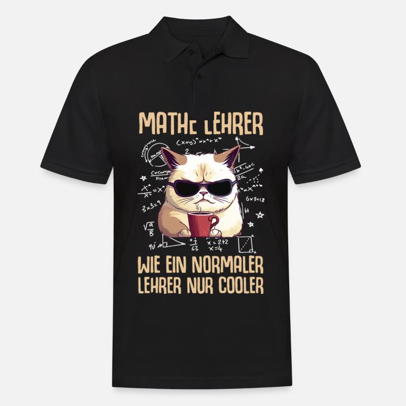 Mathe Lehrer Wie Ein Normaler Lehrer Nur - Männer Poloshirt - Schwarz