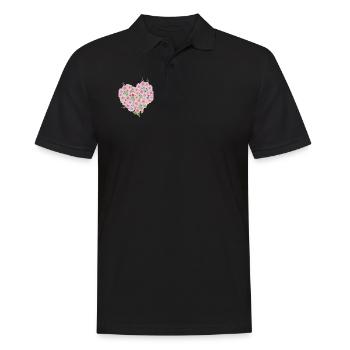 Coeur floral - Polo Homme - noir - Devant - Kai (181cm)