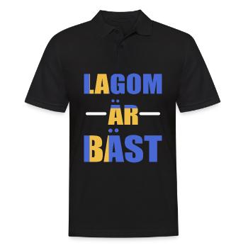Suède Lagom suédois - Polo Homme - noir - Devant - Kai (181cm)