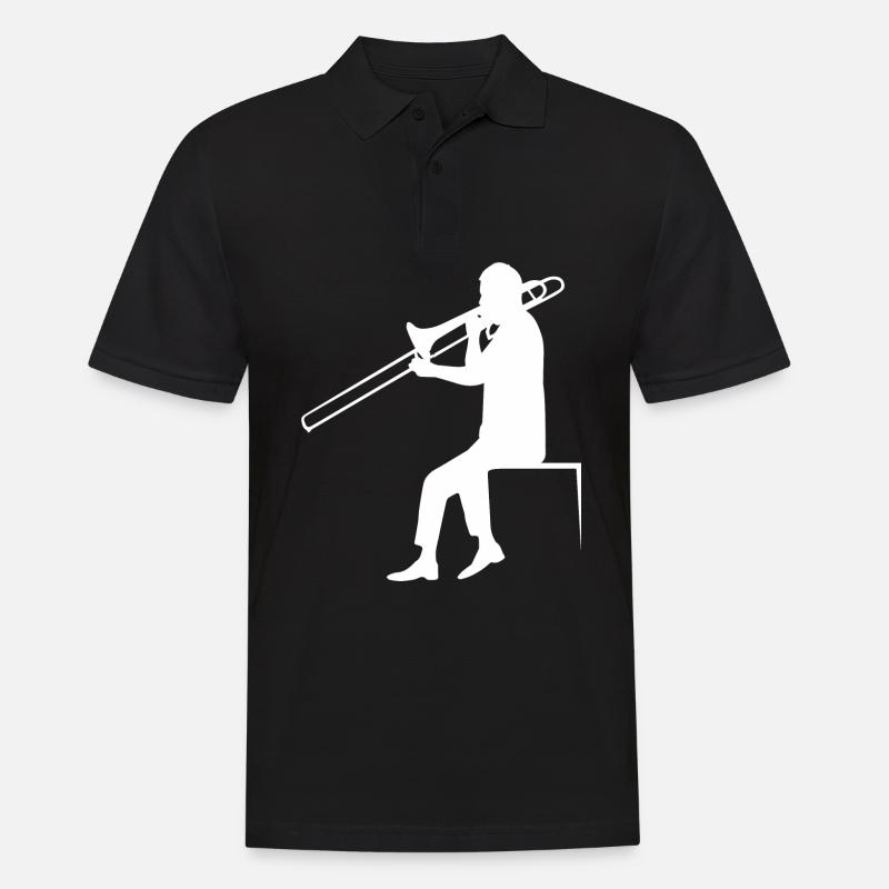 Posaune - Männer Poloshirt - Schwarz