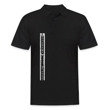 Schwarzweiß Rasterstreifen - Männer Poloshirt - Schwarz - Vorne - Kai (181cm)