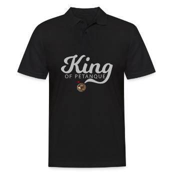 KÖNIG VON PETANQUE - Männer Poloshirt - Schwarz - Vorne - Kai (181cm)