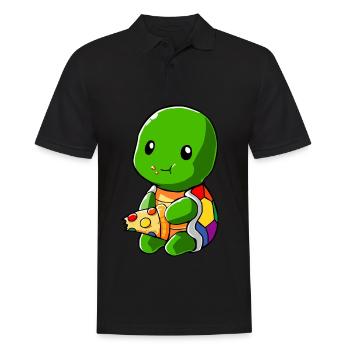 Turtle LGBT Pizza Gay Pride - Men's Polo Shirt - black - Front - Kai (181cm)