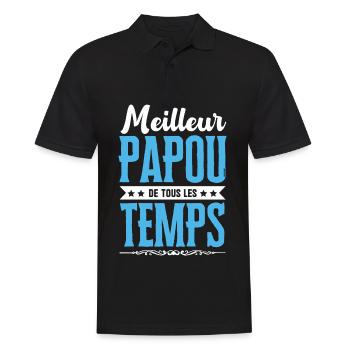 Meilleur Papou de tous les temps ! - Polo Homme - noir - Devant - Kai (181cm)