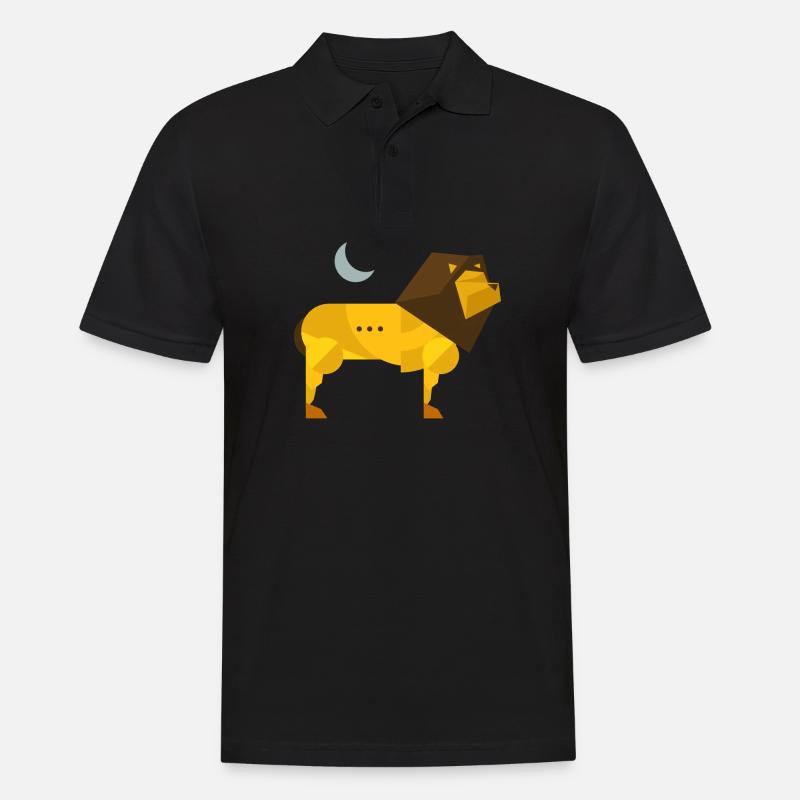 Polygon Löwe - Männer Poloshirt - Schwarz