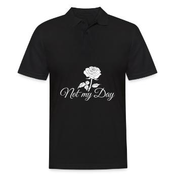 Pas ma journée – Rose anti-Saint-Valentin - Polo Homme - noir - Devant - Kai (181cm)