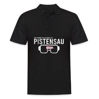 Pistensau Skier Fun Shirt - Polo Homme - noir - Devant - Kai (181cm)