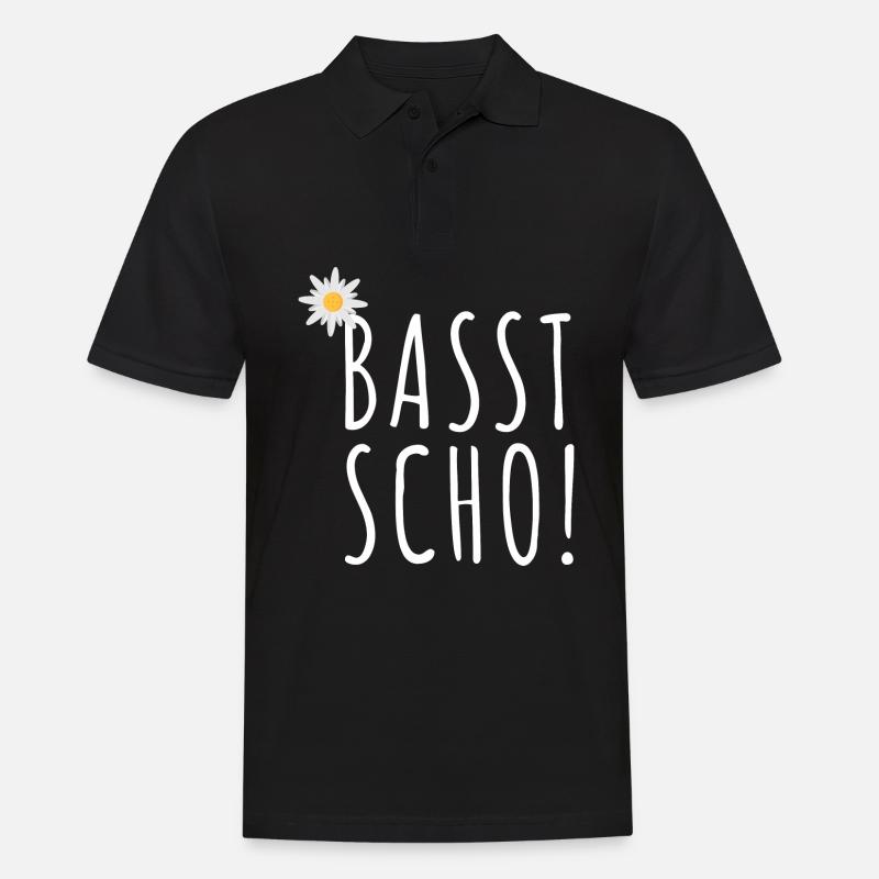 Basst Scho | Trachten Hirsch - Männer Poloshirt - Schwarz
