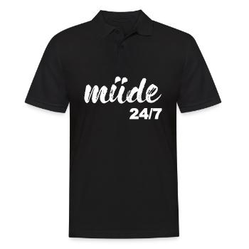 Müde, weiß - Männer Poloshirt - Schwarz - Vorne - Kai (181cm)