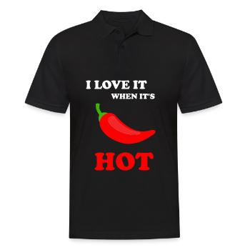 I love chili - Men's Polo Shirt - black - Front - Kai (181cm)