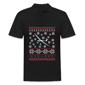 Christmas Glider Glider Gift ASW - Men's Polo Shirt - black - Front - Kai (181cm)