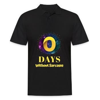 0 Days Without Sarcasm - Men's Polo Shirt - black - Front - Kai (181cm)