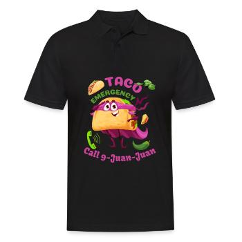 Funny Mexican Taco Emergency Call 9 Juan Juan - Men's Polo Shirt - black - Front - Kai (181cm)
