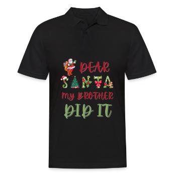 Dear Santa My Brother Did It Funny Christmas - Men's Polo Shirt - black - Front - Kai (181cm)