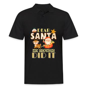 Family Christmas Dear Santa My Brother Did It Cute - Men's Polo Shirt - black - Front - Kai (181cm)