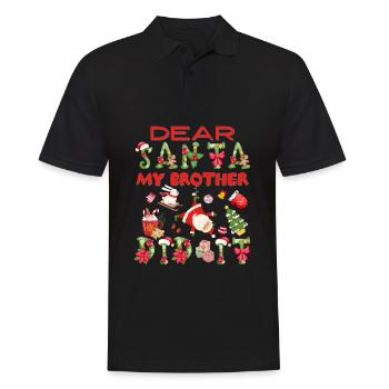 Dear Santa My Brother Did It Cute Family Christmas - Men's Polo Shirt - black - Front - Kai (181cm)